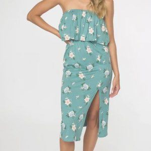 Oniell Midi Dress - Floral Strapless